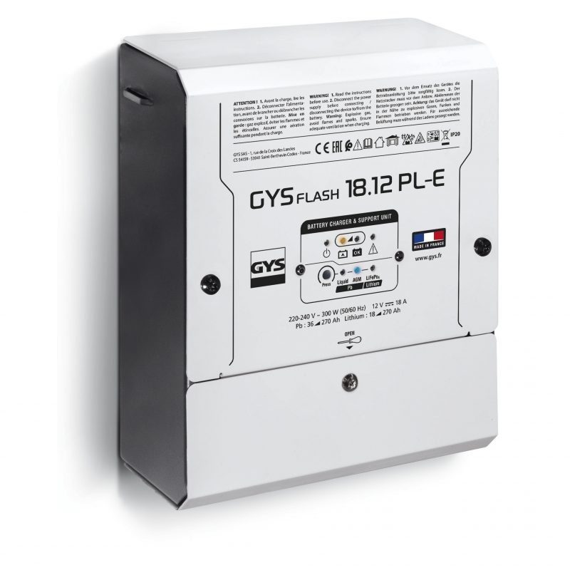 Nuovo caricabatterie GYSFLASH 18.12 PL-E per la ricarica ottimale delle batterie di servizio
