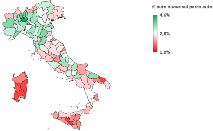 Il mercato auto italiano non è tutto uguale