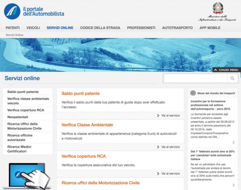 Copertura Rca: la verifica si può fare in un clic