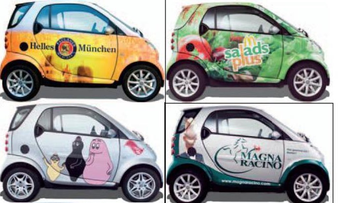 Pubblicità con la carrozzeria dell’auto